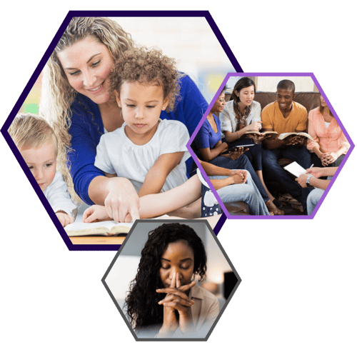 teaching, praying, and group bible study images